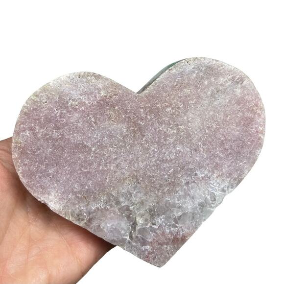 Pink Amethyst Druzy Heart Crystal Display Statement Piece Gift with Stand - Picture 9 of 10